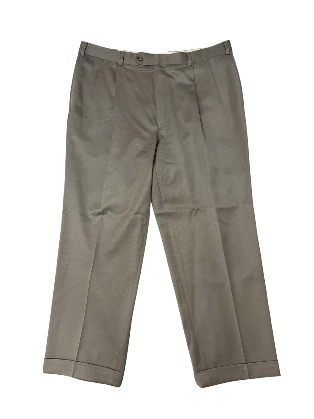 Brooks Brothers Dress Pants Mens 38x29 Brown Wool Pleated Cuffed wide leg Canada